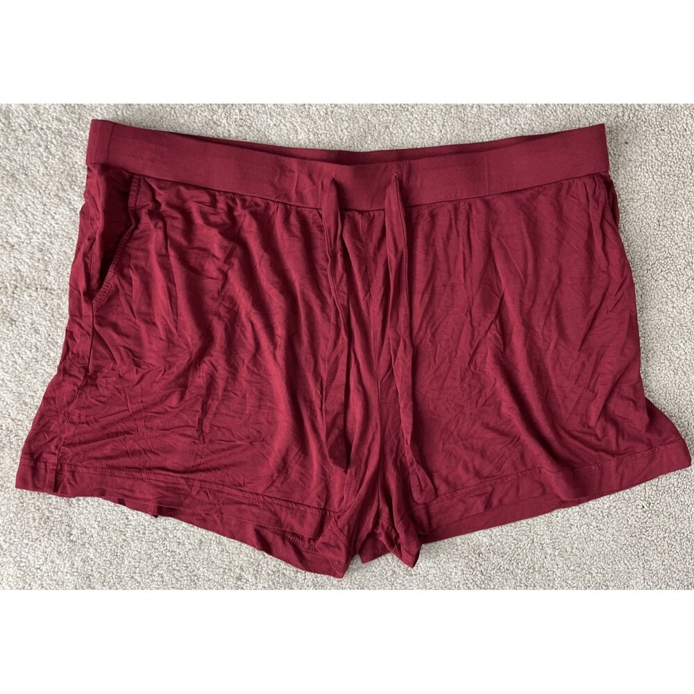 Cozy Earth Womens Shorts XL Red Bamboo Loungewear Drawstring Pajama Comfort